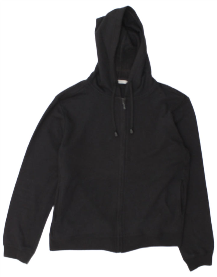 Marks & Spencer Damen-Kapuzenpullover mit Reißverschluss, UK 12, mittelschwarz, Baumwolle