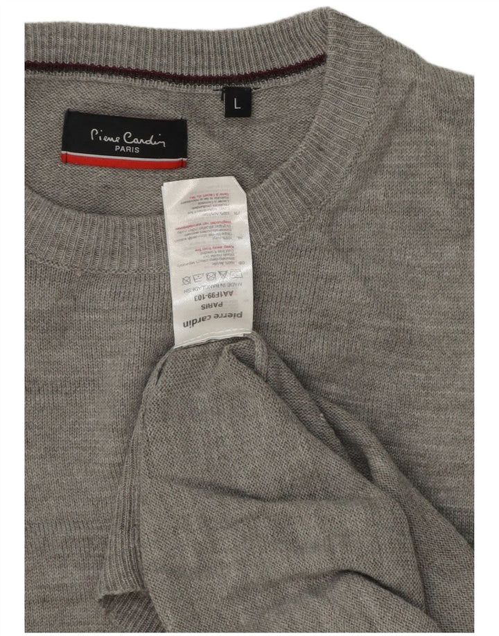Pierre Cardin Herren-Pullover mit Rundhalsausschnitt, großes graues Acryl