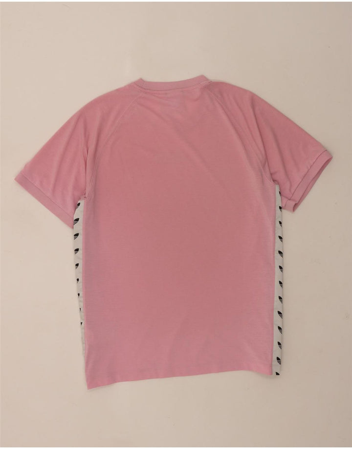 Adidas Herren-T-Shirt mit Grafik, groß, rosa, Farbblock-Polyester