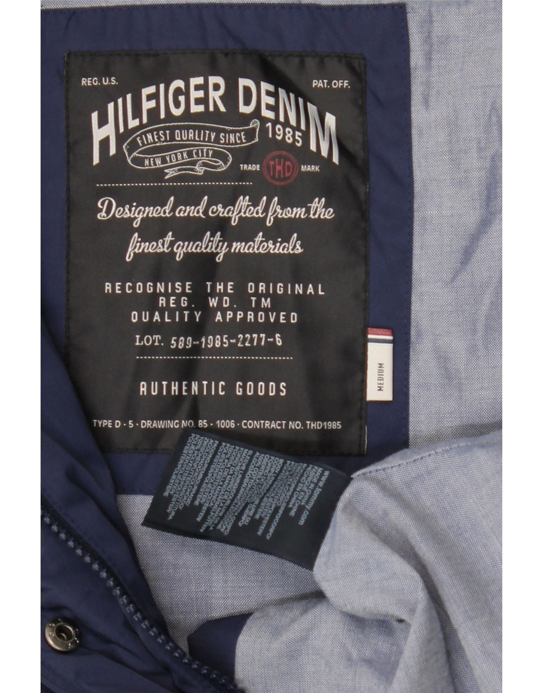 Tommy Hilfiger Damen-Utility-Jacke mit Kapuze, UK 12, mittelmarineblau