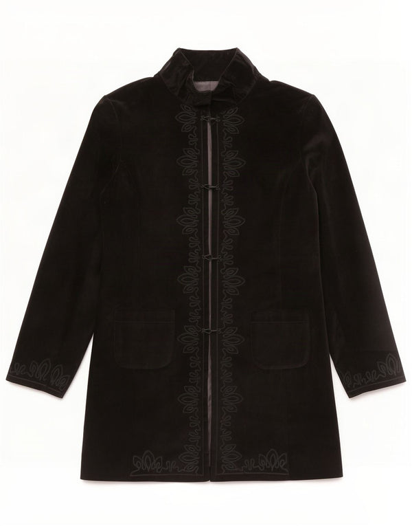 Lapo Galleri Damen Mantel IT 44 Medium Black Floral Cotton