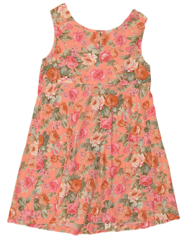 Vintage Damen Sonnenkleid UK 12 Mittelrosa Floral Boho