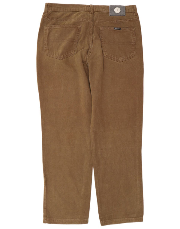 Trussardi Mens Straight Casual Trousers W36 L30 Brown Cotton
