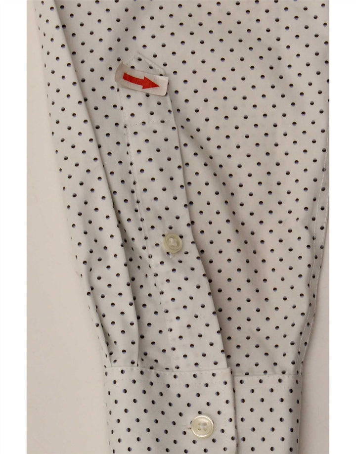 Tommy Hilfiger Herren-Slim-Fit-Hemd, Größe 16, groß, weiß gefleckt