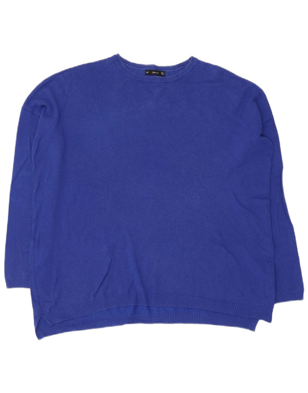 Zara Damen-Pullover, übergroß, Rundhalsausschnitt, Gr. 10, Größe S, Blau