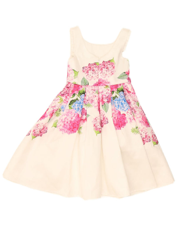 Ärmelloses A-Linien-Kleid für Mädchen von Monsoon, 6–7 Jahre, weißes Blumenmuster, Polyester