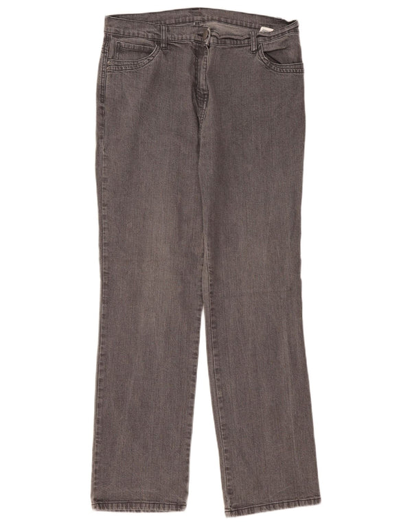 Marks & Spencer Damen Straight Jeans UK 16 Large W32 L30 Graue Baumwolle