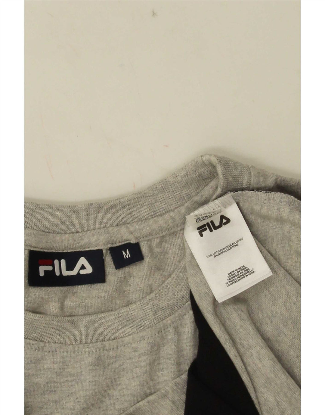 Fila Herren T-Shirt-Oberteil aus mittelgrauer Colourblock-Baumwolle