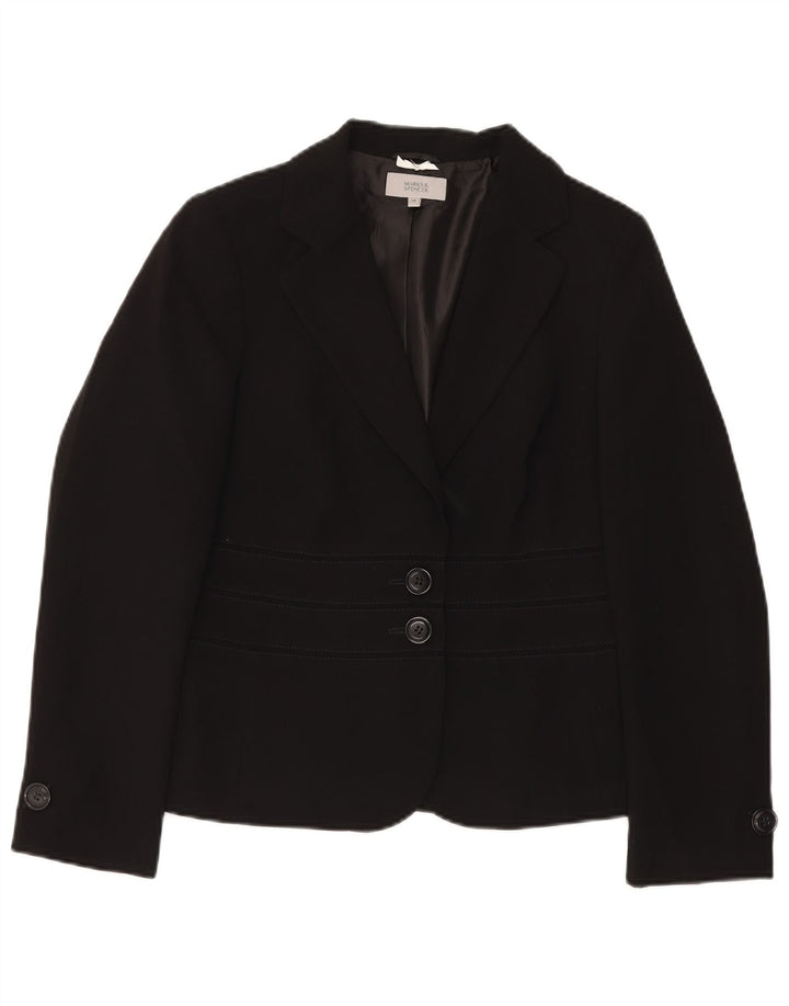 Marks & Spencer Damen-Blazerjacke mit 2 Knöpfen, UK 14, mittelschwarz, Polyester