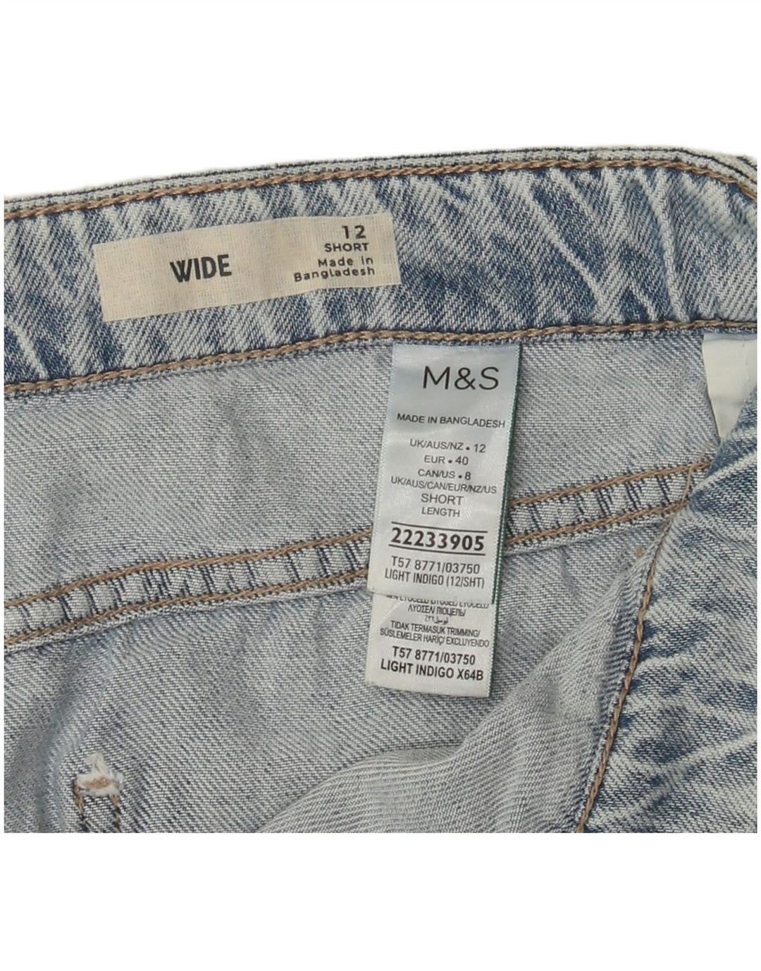 Marks & Spencer Damen Cargo-Jeans mit weitem Bein, UK 12, M, W32, L28, Blau