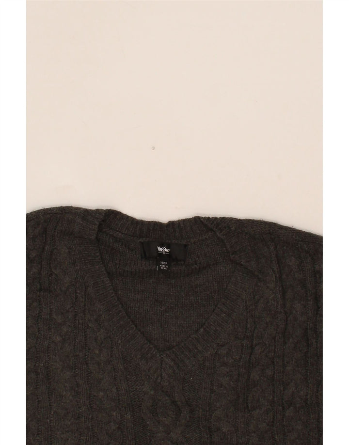 MOSSIMO Womens Oversized Longline V-Neck Jumper Sweater UK 6 XS Grey Vintage Mossimo and Second-Hand Mossimo from Messina Hembry 