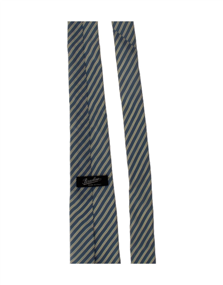 BORSALINO Mens Tie One Size Blue Striped Silk Vintage Borsalino and Second-Hand Borsalino from Messina Hembry 