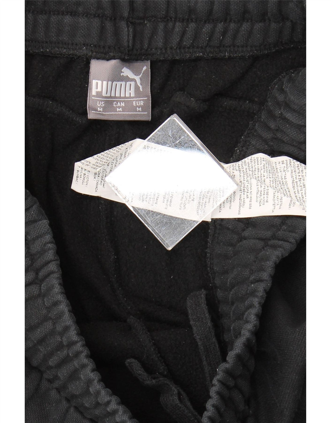 PUMA Mens Graphic Tracksuit Trousers Joggers Medium  Black Cotton