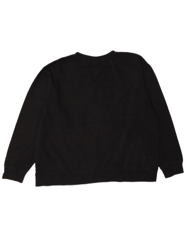 Vans Damen Grafik-Sweatshirt-Pullover UK 18 XL Schwarz geblümte Baumwolle