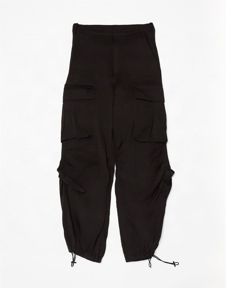 Zara Damen Joggers Cargohose XS W24 L30 Schwarz