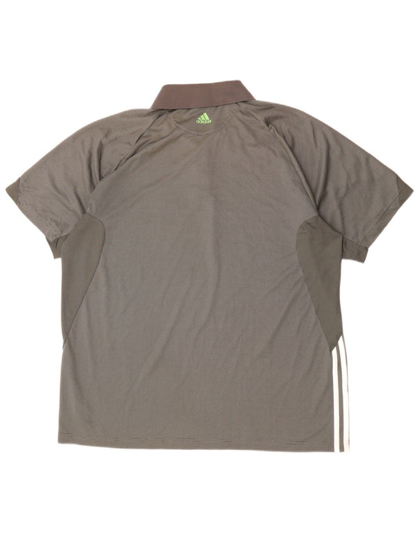 ADIDAS Herren Rolando Carros Poloshirt XL Grau Nadelstreifen