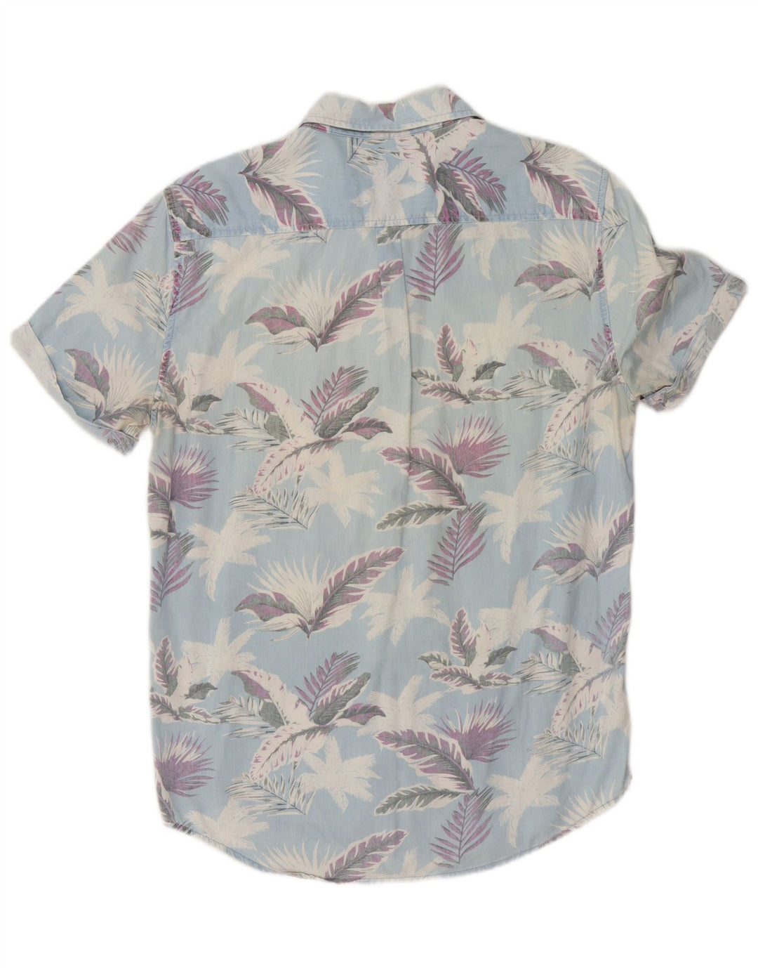 Superdry Herren Kurzarm-Hemd mit normaler Passform, mittelblaue Baumwolle mit Blumenmuster