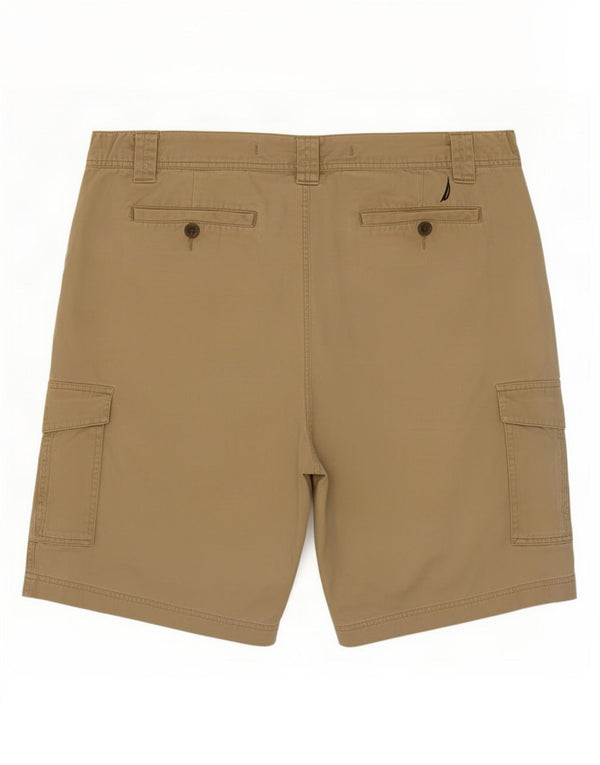 Nautica Herren Clipper Relaxed Fit Cargoshorts XL W38 Beige Baumwolle
