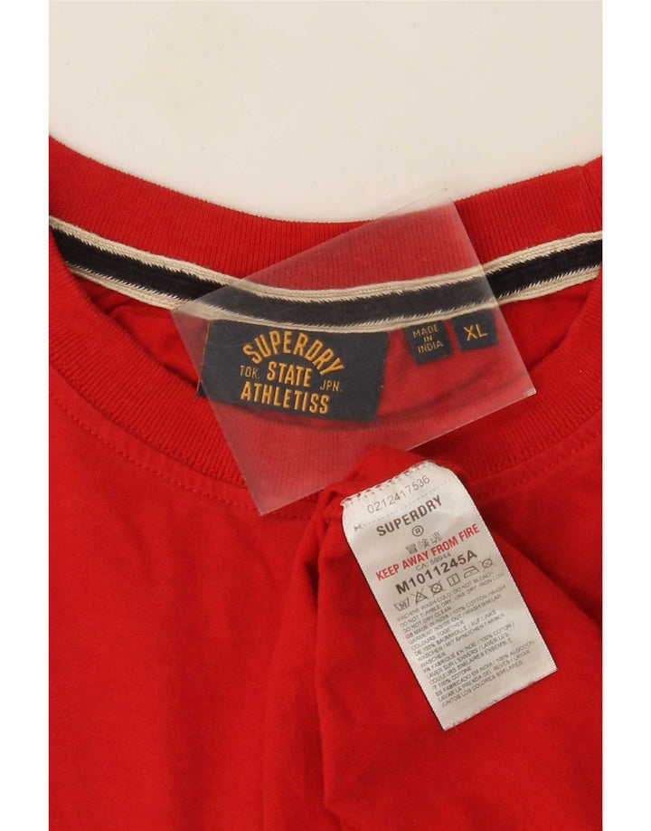 Superdry Herren T-Shirt Top XL aus roter Baumwolle