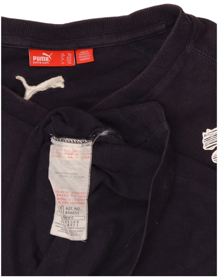 Puma Herren Graphic Top Langarm 2XL Marineblau Baumwolle