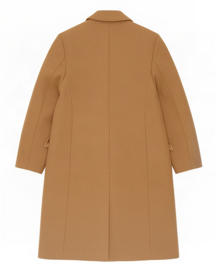 Zara Damen Übergroßer zweireihiger Mantel UK 6 XS Beige Wolle