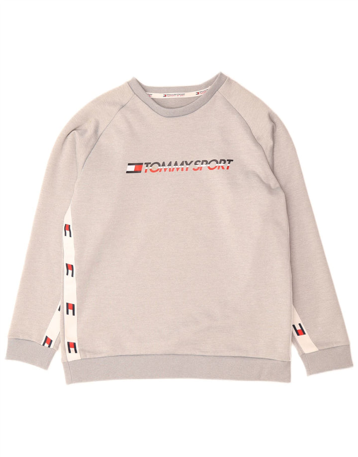 Tommy Hilfiger Herren-Sweatshirt mit Grafik, mittelgraues Polyester