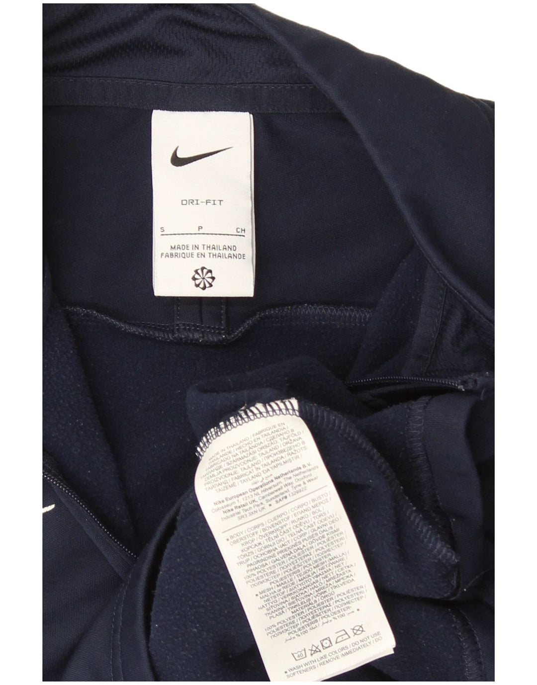Nike Herren Dri Fit Pullover-Trainingsanzugoberteil, Größe S, Marineblau, Farbblock