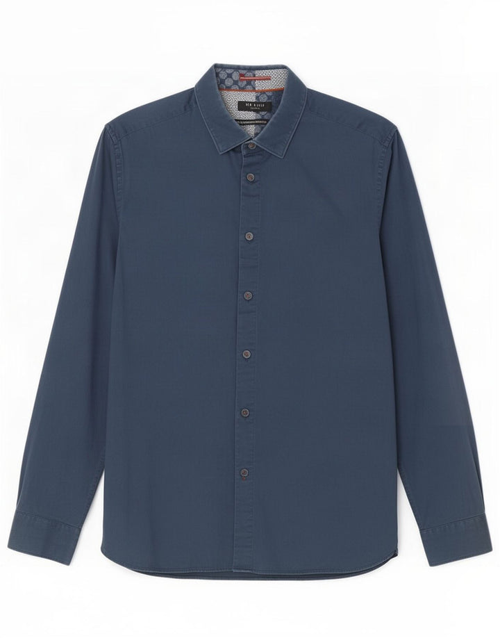 Ted Baker Herrenhemd Größe 5 XL Marineblaue Baumwolle