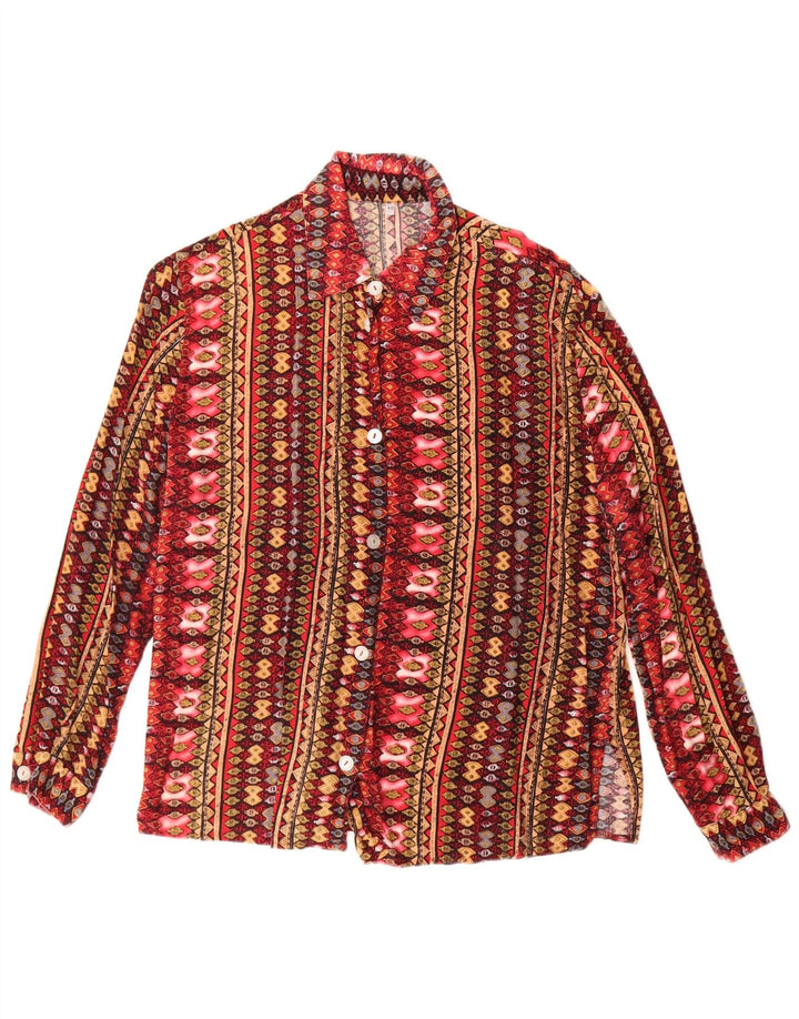 Vintage Damen Loose Fit Shirt EU 40 Medium Mehrfarbig Geometrisch