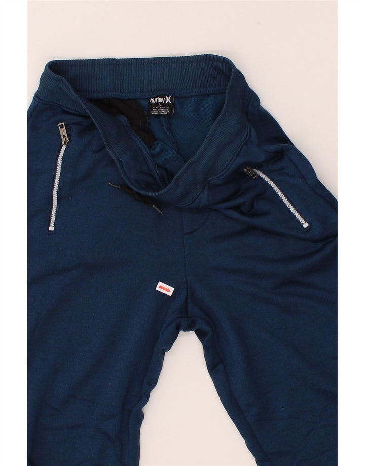 HURLEY Boys Tracksuit Trousers Joggers 12-13 Years Large Blue Polyester Vintage Hurley and Second-Hand Hurley from Messina Hembry 