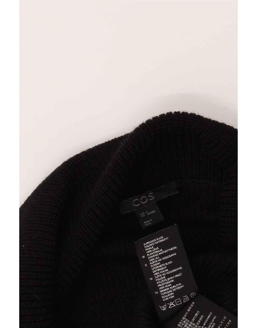 Cos Damen-Pullover, übergroß, bauchfrei, Rollkragenpullover, Gr. 10, Größe S, Schwarz