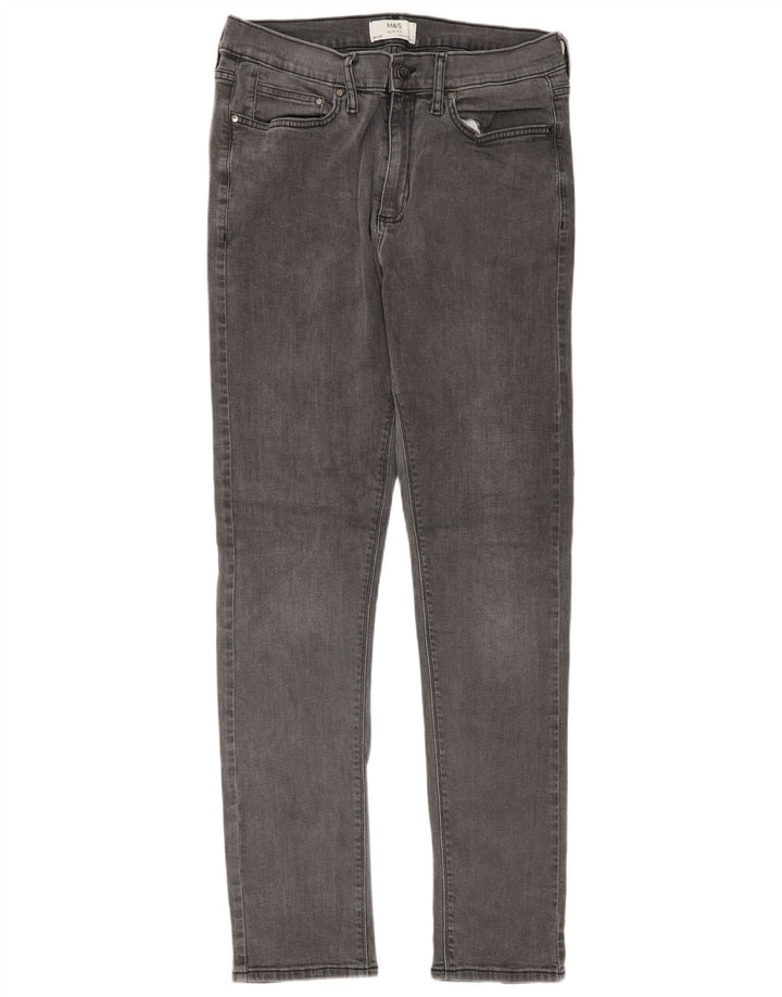 Marks & Spencer Herren Slim Jeans W34 L33 Graue Baumwolle