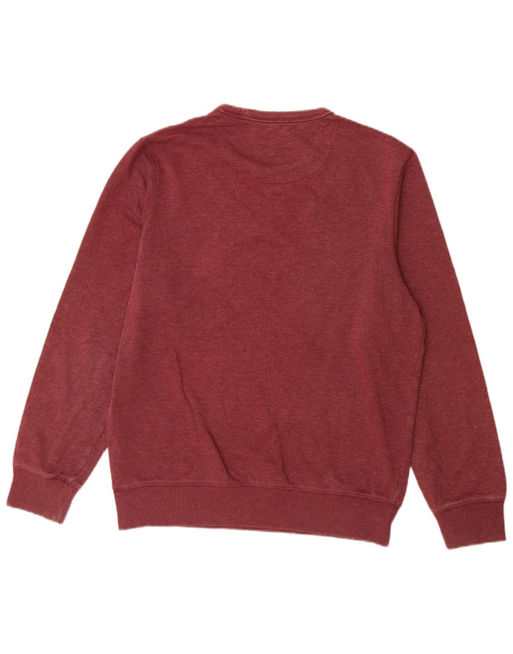Marks & Spencer Herren-Sweatshirt-Pullover, mittlere Burgunderrote Baumwolle