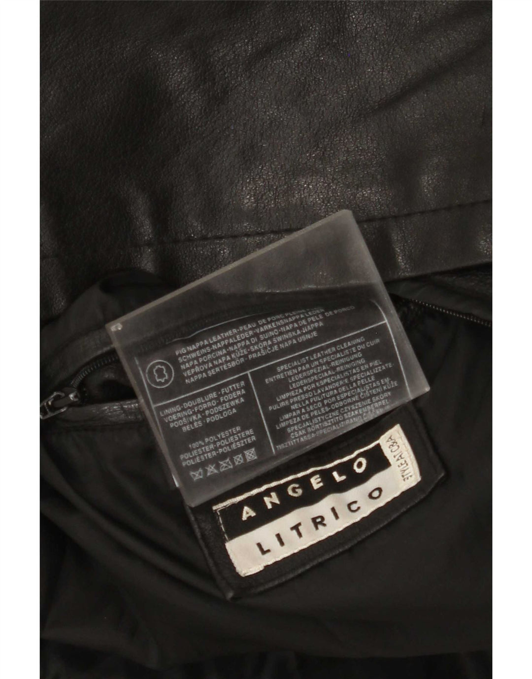 Angelo Litrico Herren Lederjacke UK 38 Medium Schwarz