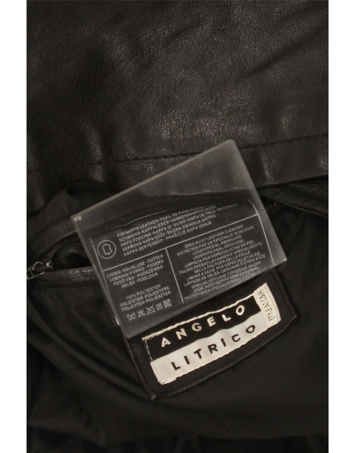 Angelo Litrico Herren Lederjacke UK 38 Medium Schwarz