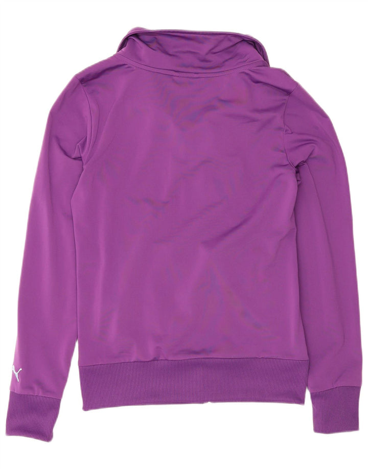 Puma Womens Graphic Trainingsanzug Top Jacke UK 10 Small Lila Polyester
