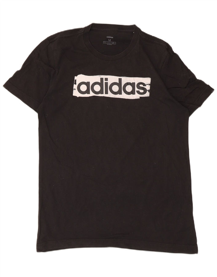 Adidas Herren Grafik T-Shirt Top Medium Schwarz Baumwolle
