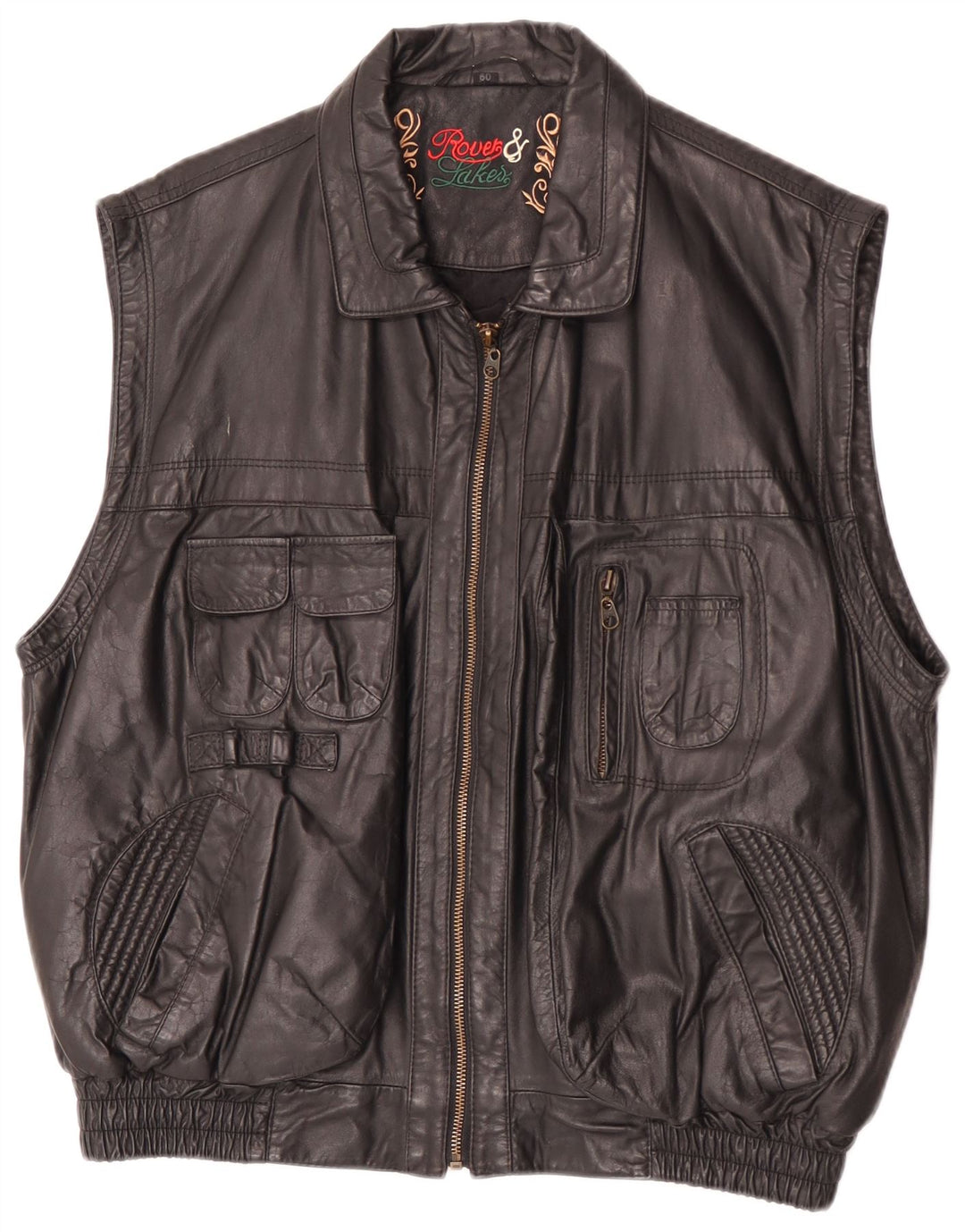 Rover & Lake Herren Lederweste IT 50 Large Schwarz