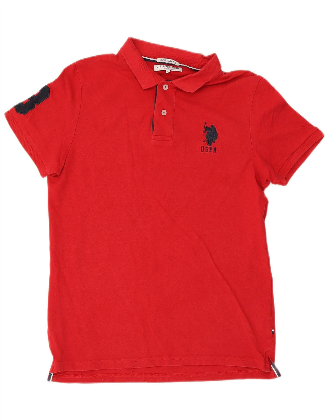 U.S. Polo Assn. Grafisches Herrenhemd in normaler Passform aus mittelroter Baumwolle