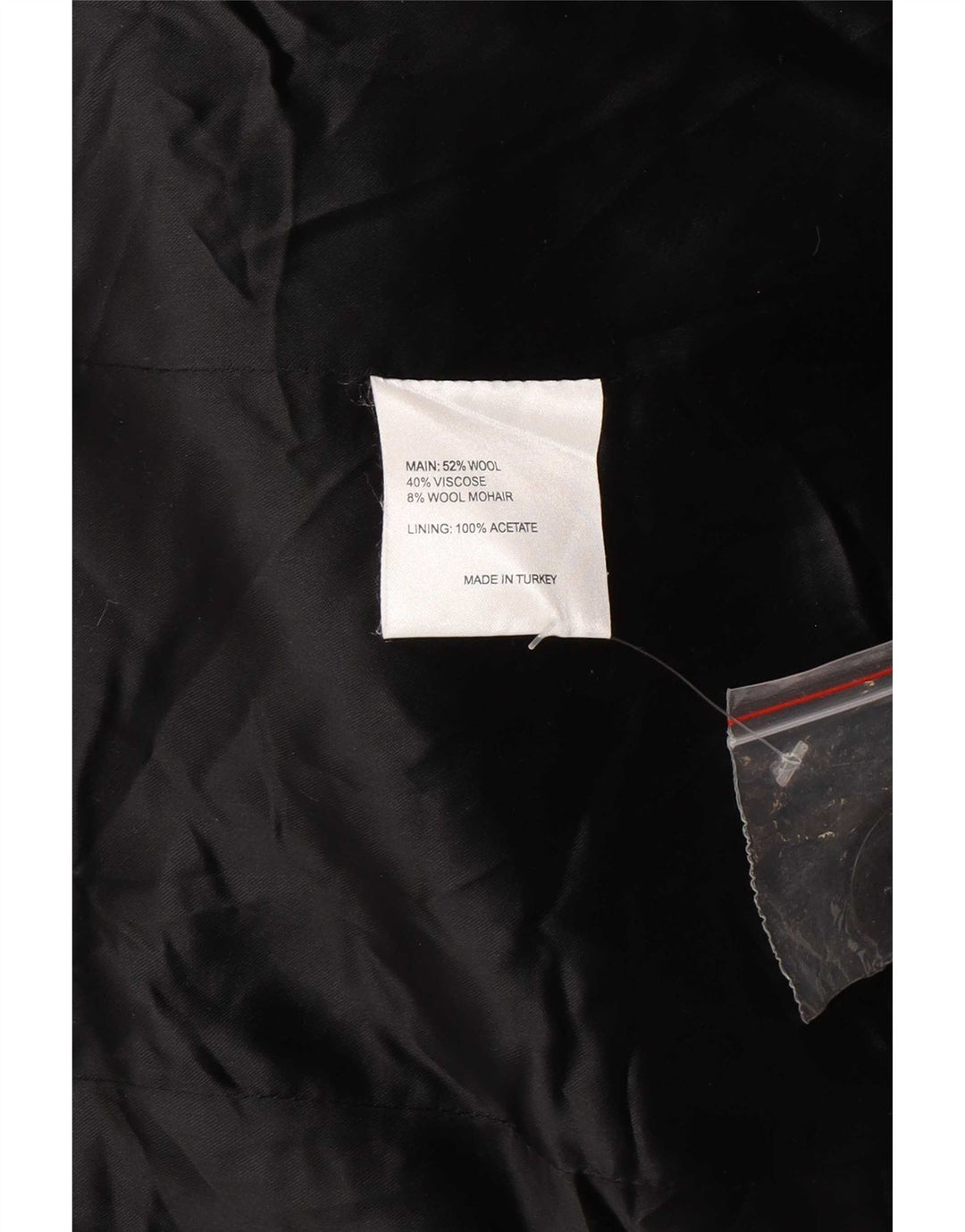 Karen Millen Damen Zweireihiger Mantel UK 10 Small Schwarze Wolle mit Fischgrätenmuster