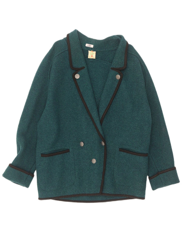 Vintage Damen übergroße zweireihige Blazerjacke EU 38 Mittelgrün