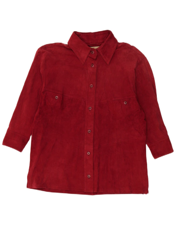 MAX HARDER Damen Overshirt Wildlederhemd UK 18 XL Rot