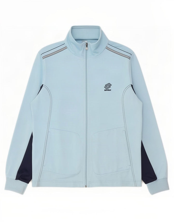 Lotto Herren-Trainingsanzug-Top-Jacke, UK 40/42, großes blaues Farbblock-Polyester