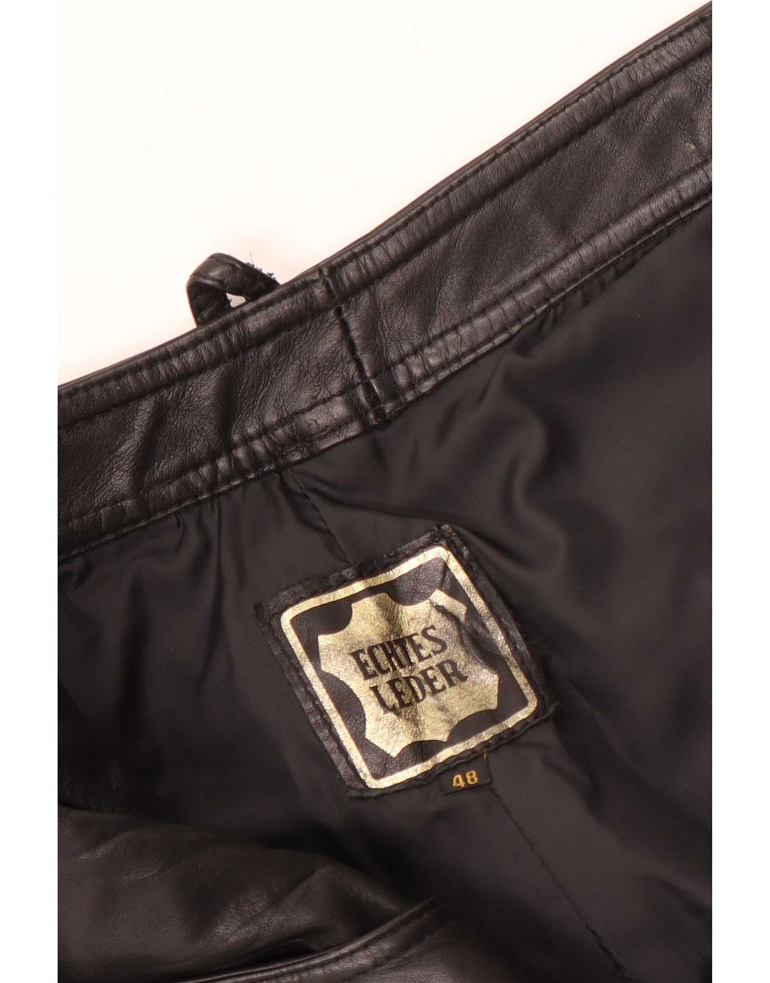 Vintage Damen Bootcut-Lederhose W28 L30 Schwarzes Leder