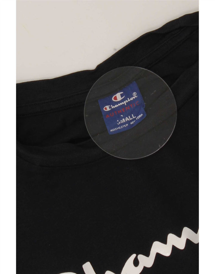 Champion Herren-T-Shirt mit Grafik, Größe S, schwarze Baumwolle