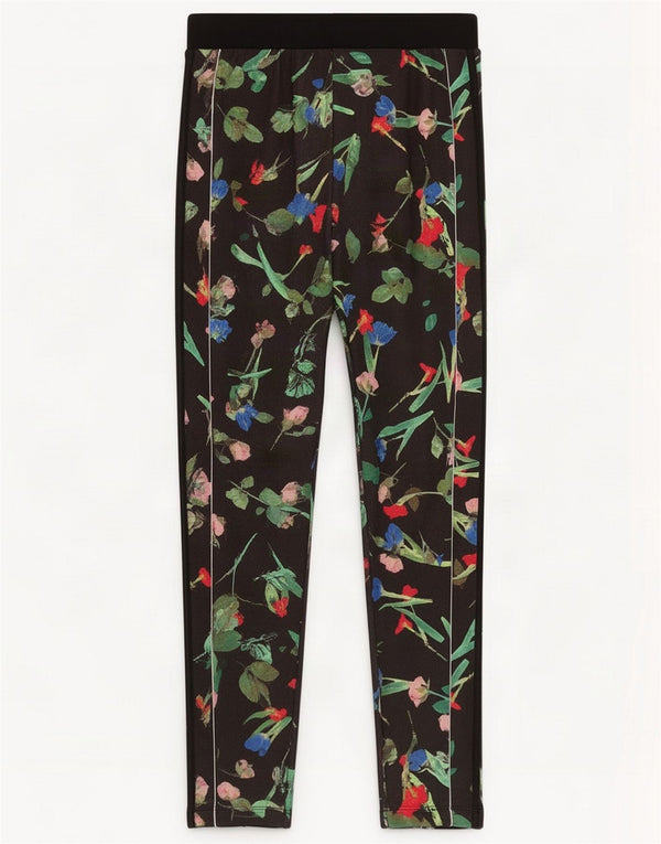 Adidas Damen Leggings UK 10 Small Black Floral Polyester