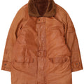 Mirella Herren Sherpa Ledermantel UK 44 2XL Braunes Leder