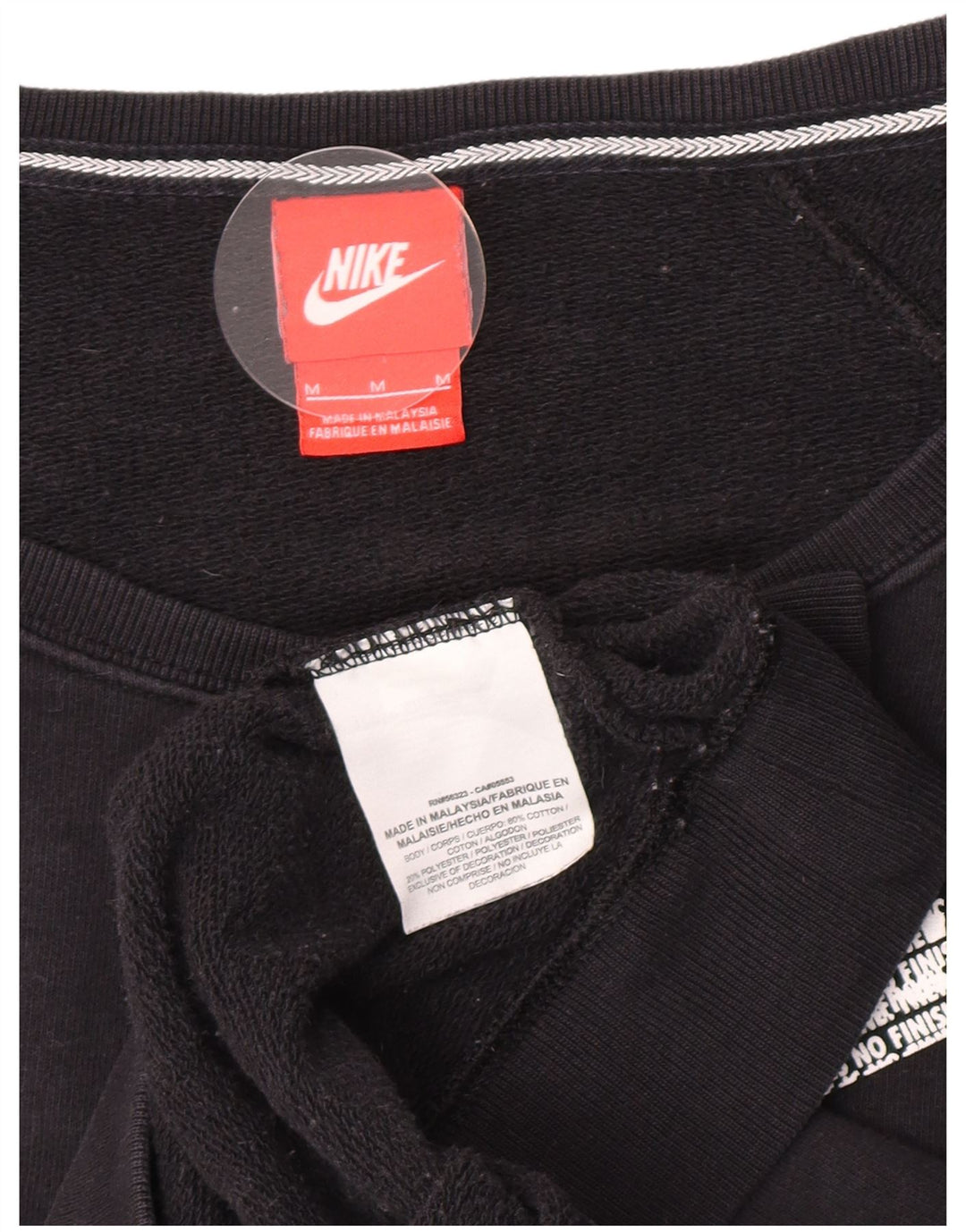 Nike Womens Graphic Oversized Sweatshirt Pullover UK 14 Mittelschwarze Baumwolle