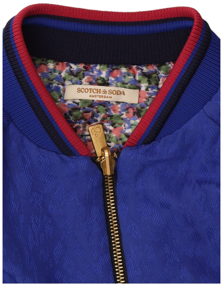 Scotch & Soda Damen Wendejacke UK 14 Mittelblau geblümt