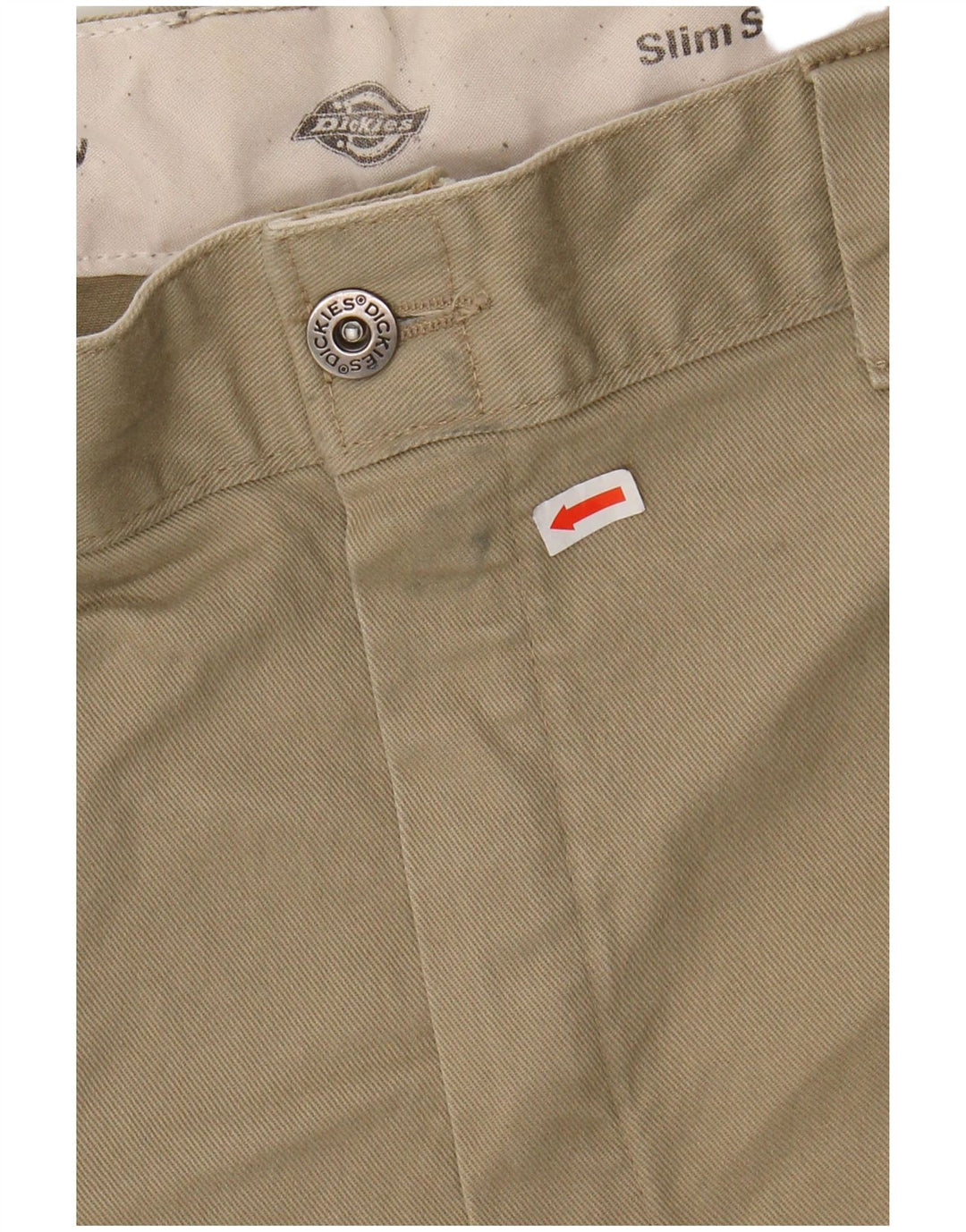 DICKIES Herren Slim Skinny Chinohose W38 L34 Beige Baumwolle